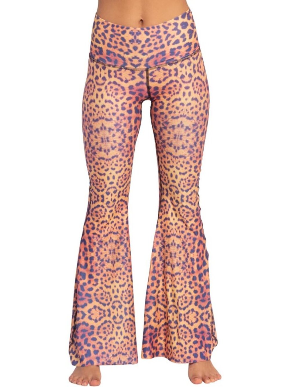 High-Waist Stretchy Crop Bell Bottoms for Women | Retro 70s Flare Athletic Pants